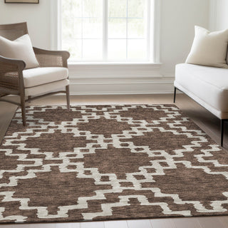 Piper Looms Mayfield Diamonds AMF902 Brown Machine Washable Area Rug Lifestyle Image Feature