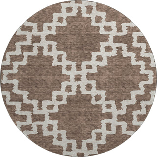 Piper Looms Mayfield Diamonds AMF902 Brown Machine Washable Area Rug Round Main Image