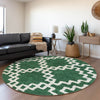 Piper Looms Mayfield Diamonds AMF902 Emerald Machine Washable Area Rug Round Lifestyle Image Feature