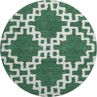 Piper Looms Mayfield Diamonds AMF902 Emerald Machine Washable Area Rug Round Main Image