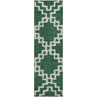 Piper Looms Mayfield Diamonds AMF902 Emerald Machine Washable Area Rug Runner Main Image