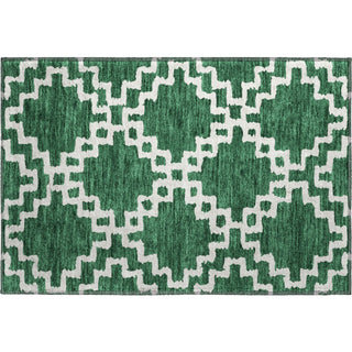 Piper Looms Mayfield Diamonds AMF902 Emerald Machine Washable Area Rug Scatter Main Image