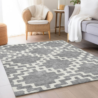 Piper Looms Mayfield Diamonds AMF902 Gray Machine Washable Area Rug Lifestyle Image Feature