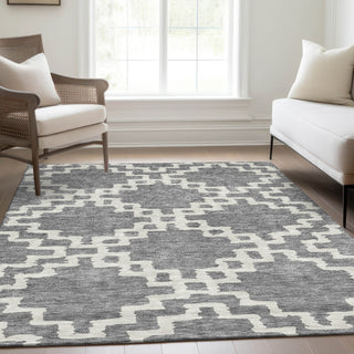Piper Looms Mayfield Diamonds AMF902 Gray Machine Washable Area Rug Lifestyle Image Feature