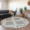 Piper Looms Mayfield Diamonds AMF902 Gray Machine Washable Area Rug Round Lifestyle Image Feature