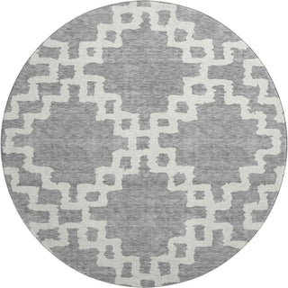 Piper Looms Mayfield Diamonds AMF902 Gray Machine Washable Area Rug Round Main Image