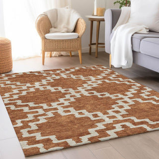 Piper Looms Mayfield Diamonds AMF902 Paprika Machine Washable Area Rug Lifestyle Image Feature