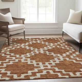 Piper Looms Mayfield Diamonds AMF902 Paprika Machine Washable Area Rug Lifestyle Image Feature
