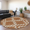 Piper Looms Mayfield Diamonds AMF902 Paprika Machine Washable Area Rug Round Lifestyle Image Feature