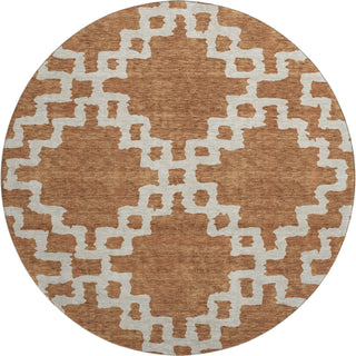 Piper Looms Mayfield Diamonds AMF902 Paprika Machine Washable Area Rug Round Main Image