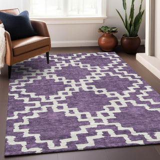 Piper Looms Mayfield Diamonds AMF902 Purple Machine Washable Area Rug Lifestyle Image Feature