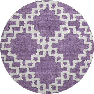 Piper Looms Mayfield Diamonds AMF902 Purple Machine Washable Area Rug Round Main Image