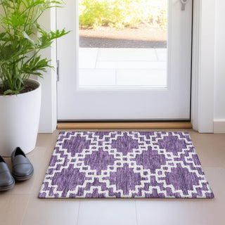 Piper Looms Mayfield Diamonds AMF902 Purple Machine Washable Area Rug Scatter Lifestyle Image Feature
