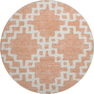 Piper Looms Mayfield Diamonds AMF902 Salmon Machine Washable Area Rug Round Main Image