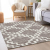Piper Looms Mayfield Diamonds AMF902 Taupe Machine Washable Area Rug Lifestyle Image Feature