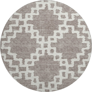 Piper Looms Mayfield Diamonds AMF902 Taupe Machine Washable Area Rug Round Main Image