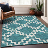 Piper Looms Mayfield Diamonds AMF902 Teal Machine Washable Area Rug Lifestyle Image Feature