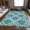 Piper Looms Mayfield Diamonds AMF902 Teal Machine Washable Area Rug Lifestyle Image Feature