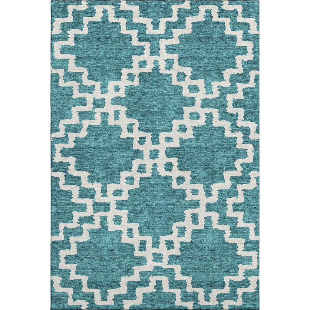 Piper Looms Mayfield Diamonds AMF902 Teal Machine Washable Area Rug main image