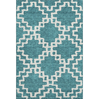 Piper Looms Mayfield Diamonds AMF902 Teal Machine Washable Area Rug main image