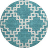 Piper Looms Mayfield Diamonds AMF902 Teal Machine Washable Area Rug Round Main Image