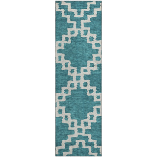 Piper Looms Mayfield Diamonds AMF902 Teal Machine Washable Area Rug Runner Main Image