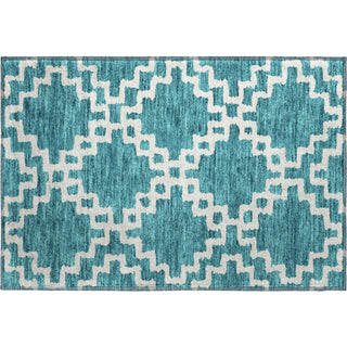 Piper Looms Mayfield Diamonds AMF902 Teal Machine Washable Area Rug Scatter Main Image