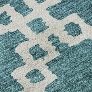 Piper Looms Mayfield Diamonds AMF902 Teal Machine Washable Area Rug Swatch Image