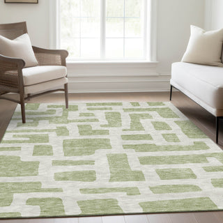 Piper Looms Mayfield Lines AMF903 Aloe Machine Washable Area Rug Lifestyle Image Feature