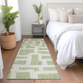 Piper Looms Mayfield Lines AMF903 Aloe Machine Washable Area Rug Runner Lifestyle Image Feature