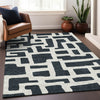 Piper Looms Mayfield Lines AMF903 Black Machine Washable Area Rug Lifestyle Image Feature