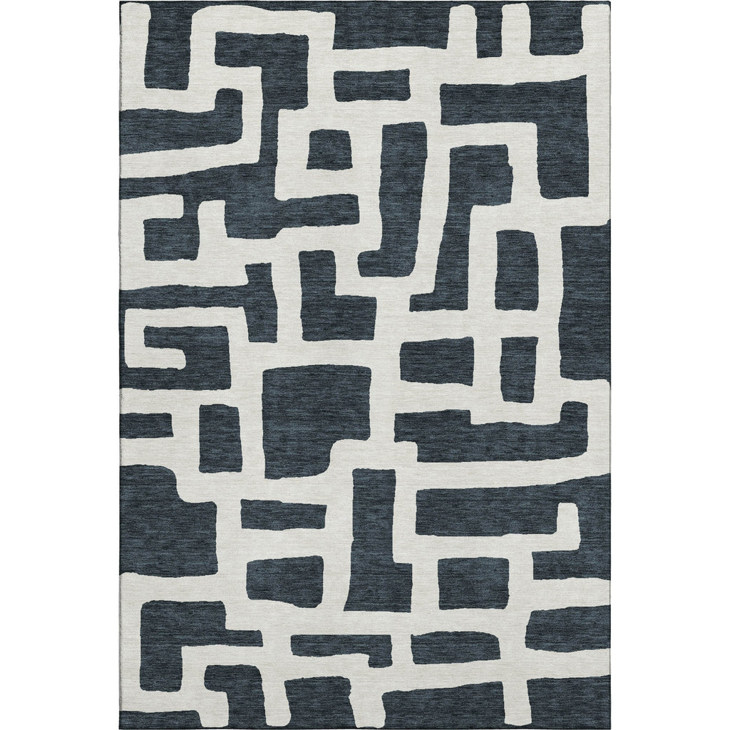 Piper Looms Mayfield Lines AMF903 Black Machine Washable Area Rug main image