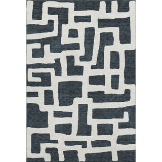 Piper Looms Mayfield Lines AMF903 Black Machine Washable Area Rug main image