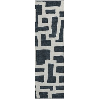 Piper Looms Mayfield Lines AMF903 Black Machine Washable Area Rug Runner Main Image