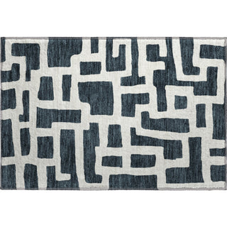 Piper Looms Mayfield Lines AMF903 Black Machine Washable Area Rug Scatter Main Image