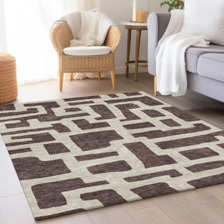 Piper Looms Mayfield Lines AMF903 Fudge Machine Washable Area Rug Lifestyle Image Feature