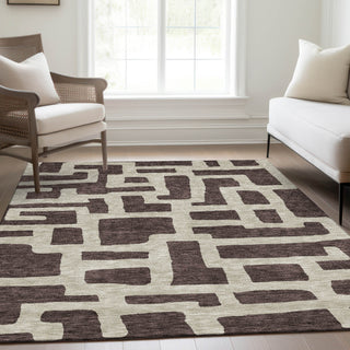 Piper Looms Mayfield Lines AMF903 Fudge Machine Washable Area Rug Lifestyle Image Feature