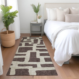 Piper Looms Mayfield Lines AMF903 Fudge Machine Washable Area Rug Runner Lifestyle Image Feature