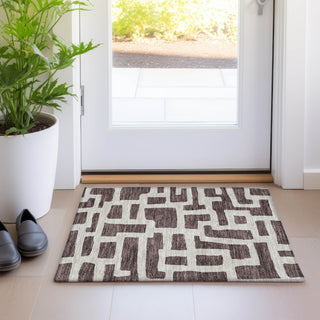 Piper Looms Mayfield Lines AMF903 Fudge Machine Washable Area Rug Scatter Lifestyle Image Feature