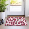 Piper Looms Mayfield Lines AMF903 Garnet Machine Washable Area Rug Scatter Lifestyle Image Feature