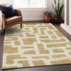 Piper Looms Mayfield Lines AMF903 Gold Machine Washable Area Rug Lifestyle Image Feature
