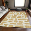 Piper Looms Mayfield Lines AMF903 Gold Machine Washable Area Rug Lifestyle Image Feature