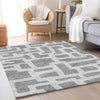 Piper Looms Mayfield Lines AMF903 Gray Machine Washable Area Rug Lifestyle Image Feature