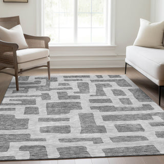Piper Looms Mayfield Lines AMF903 Gray Machine Washable Area Rug Lifestyle Image Feature