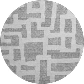 Piper Looms Mayfield Lines AMF903 Gray Machine Washable Area Rug Round Main Image