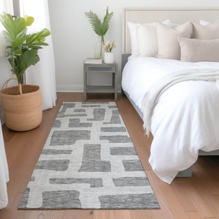 Piper Looms Mayfield Lines AMF903 Gray Machine Washable Area Rug Runner Lifestyle Image Feature