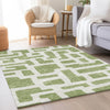 Piper Looms Mayfield Lines AMF903 Green Machine Washable Area Rug Lifestyle Image Feature