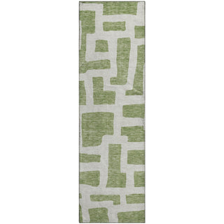Piper Looms Mayfield Lines AMF903 Green Machine Washable Area Rug Runner Main Image