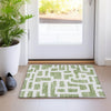 Piper Looms Mayfield Lines AMF903 Green Machine Washable Area Rug Scatter Lifestyle Image Feature