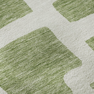 Piper Looms Mayfield Lines AMF903 Green Machine Washable Area Rug Swatch Image